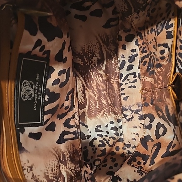 Sharif Quilted Black Denim Fabric & Braided Leather Straps Shoulder Bag NWOT - Picture 5 of 15